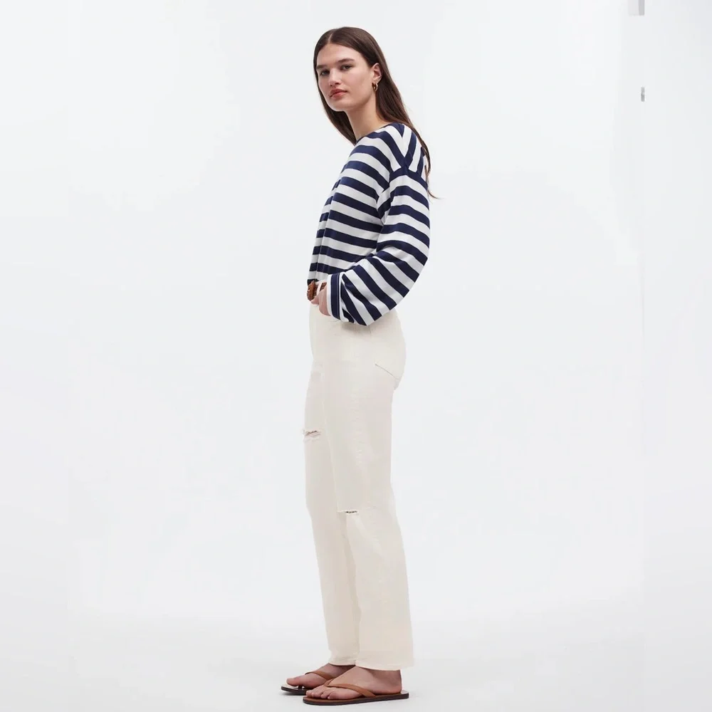 💜 NWT Madewell Tile White The Petite '90s Straight Jean Size 29P - Picture 3 of 11